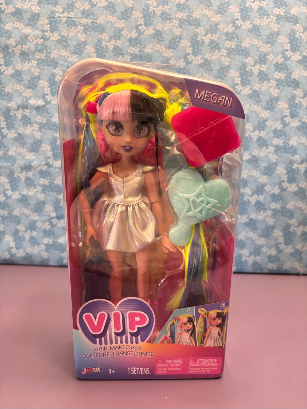 VIP Megan Doll with Pink, Black & Yellow Streaked Hair